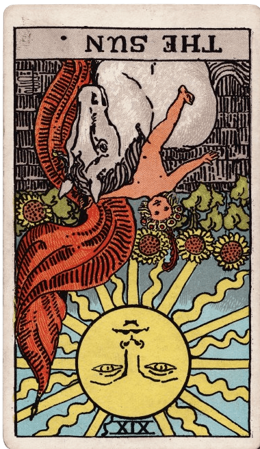 the sun tarot card reversed