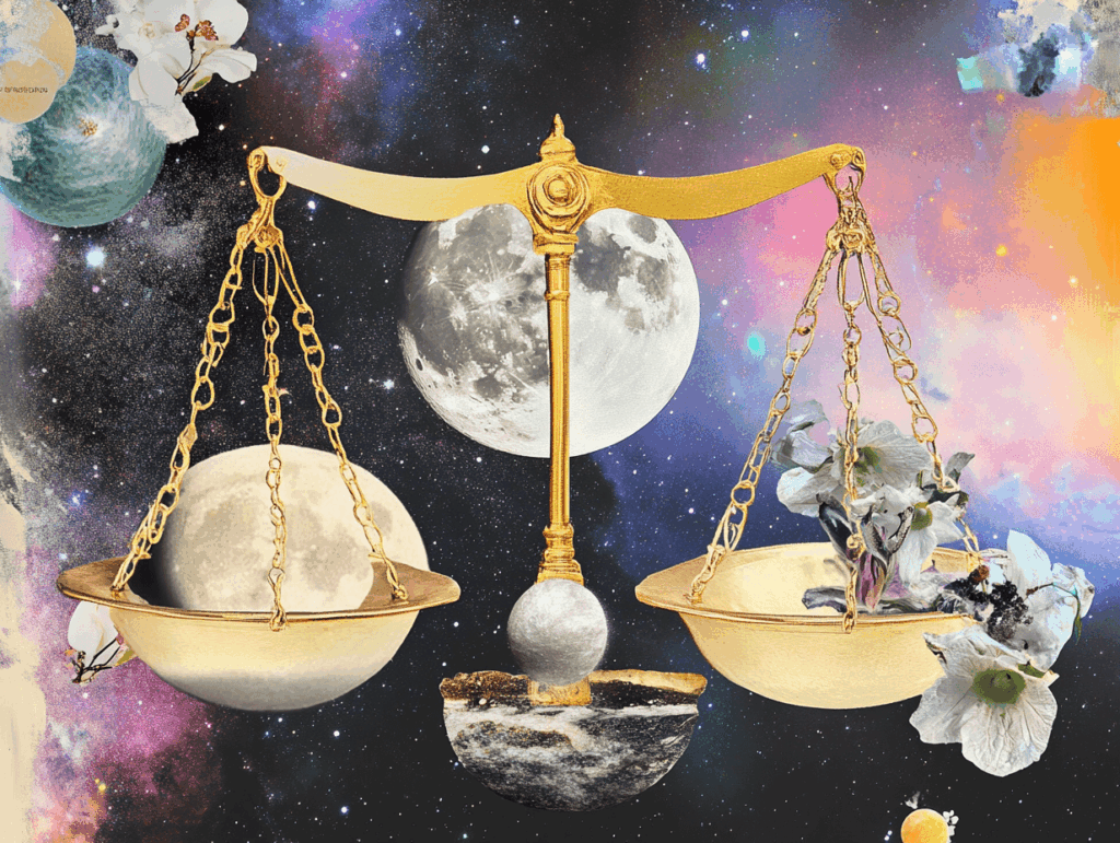 libra season 2025 surrealist astrology collage