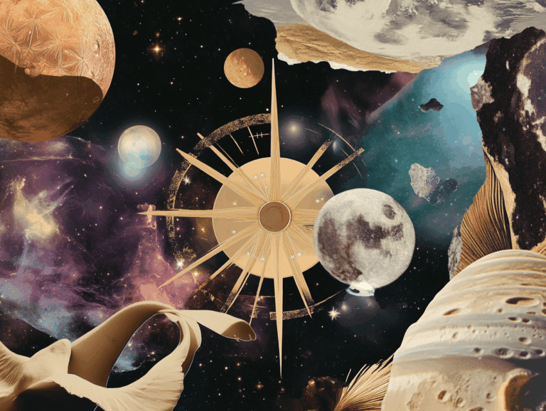 Surrealist astrology collage of the Tarot Horoscope forecast for the week of September 28–Oct 4, 2025