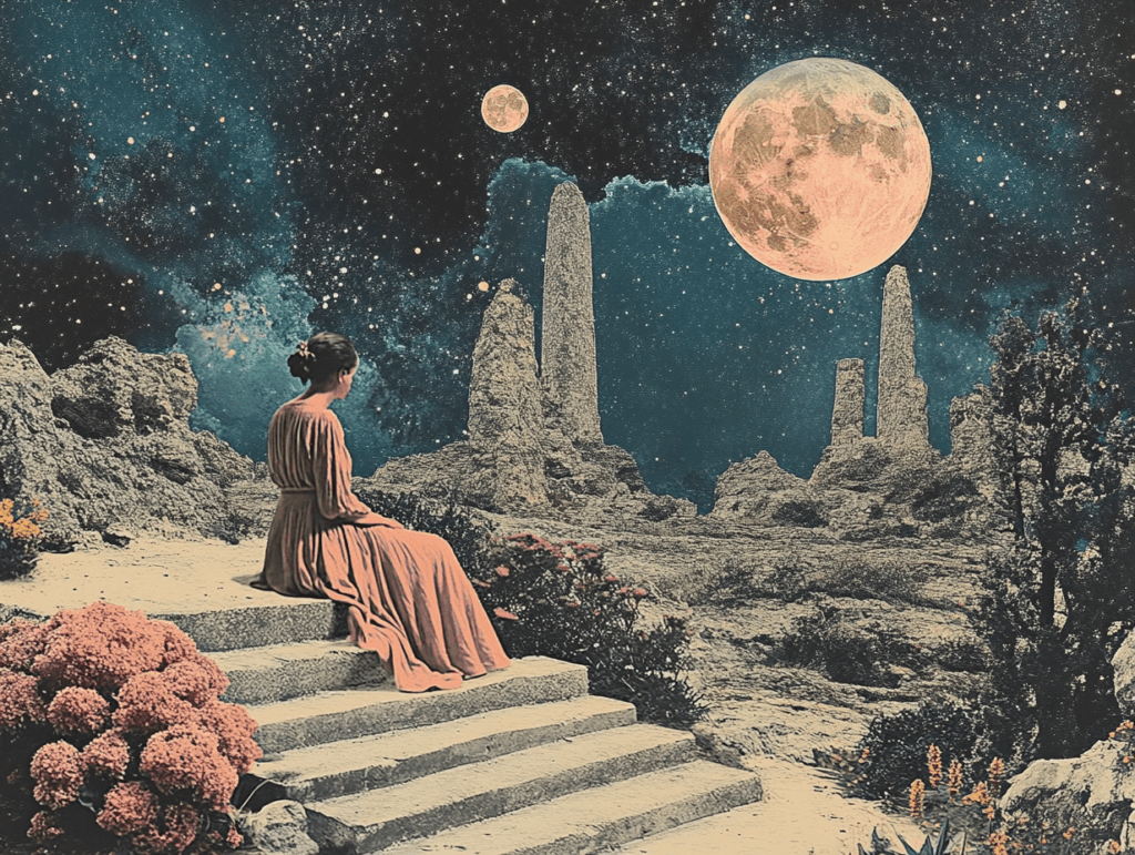 Surrealist astrology collage of the Tarot Horoscope forecast for the week of November 9 - 15, 2025