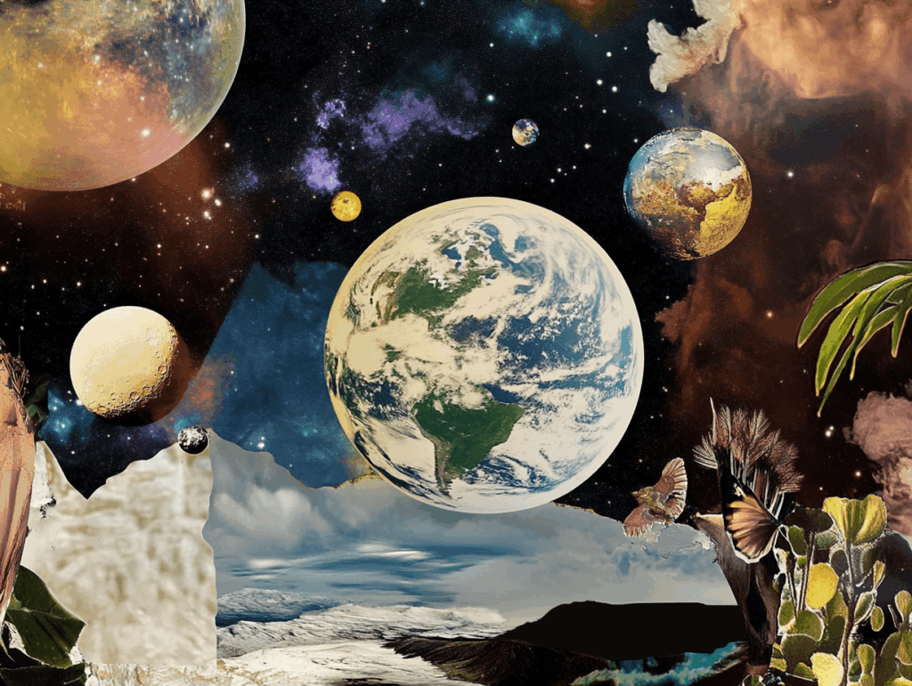 Surrealist astrology collage of the Tarot Horoscope forecast for the week of November 23 to November 29, 2025.