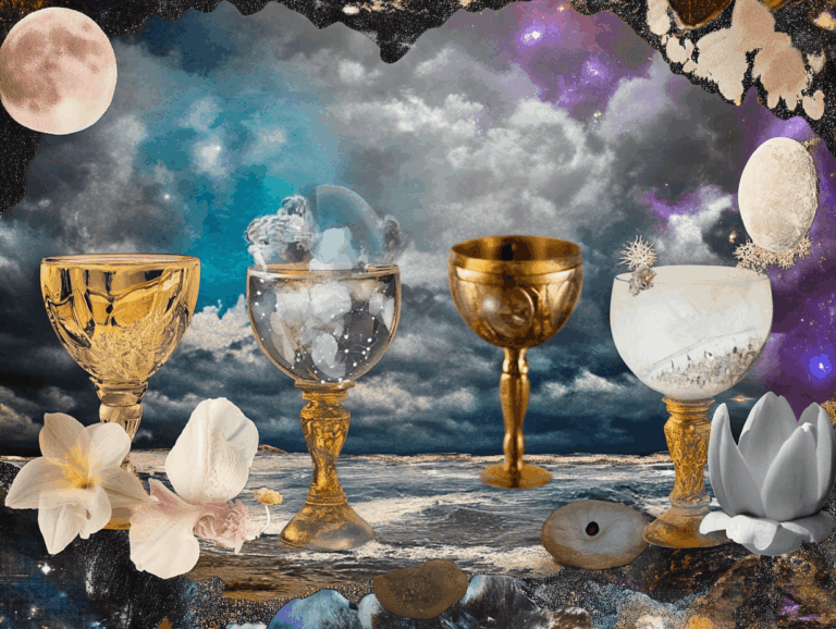 surrealist astrology collage for the weekly tarot horoscope for the week of January 11th - January 17th