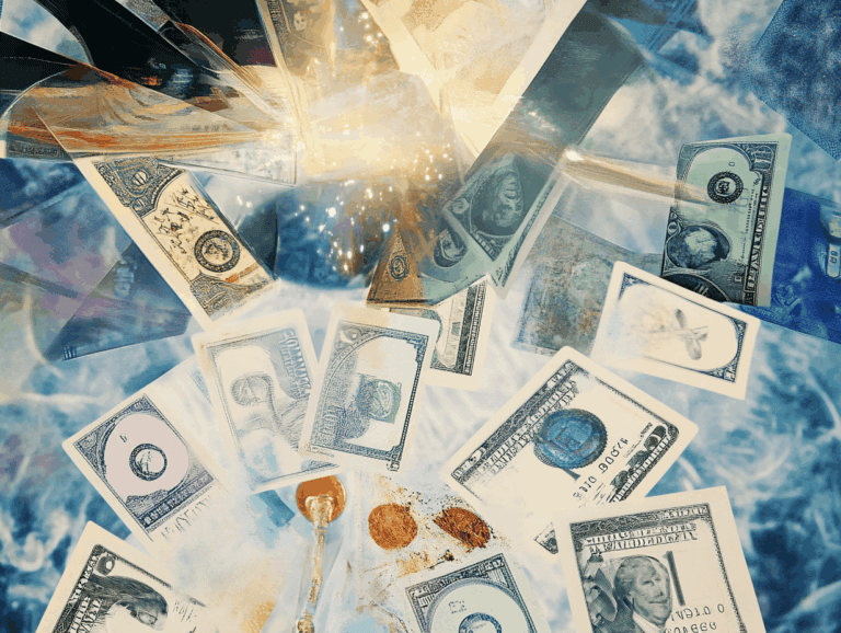 surrealist astrology collage representing the tarot for financial forecasting
