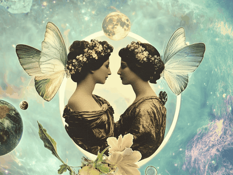 Surrealist astrology collage representing Gemini Season