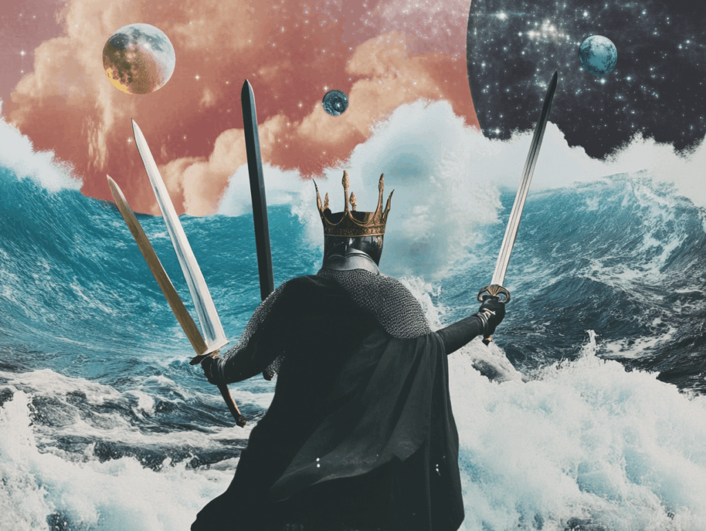 surrealist astrology collage for the weekly tarot horoscope for the week of February 1 - 7