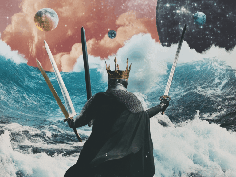 surrealist astrology collage for the weekly tarot horoscope for the week of February 1 - 7