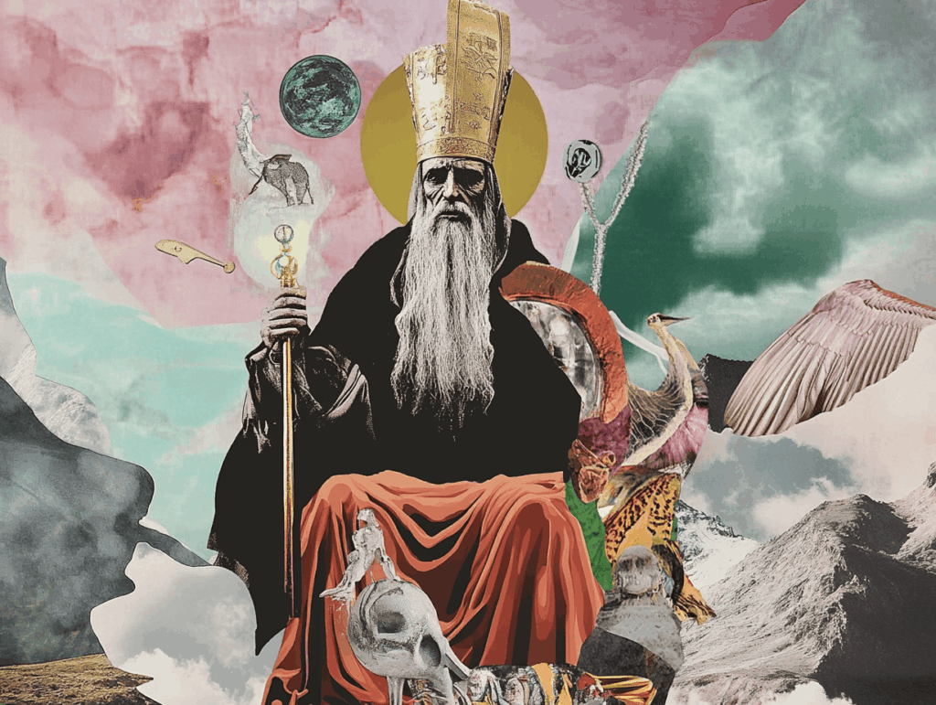 surrealist astrology collage for a weekly tarot horoscope for the week of February 8 - February 14, 2026