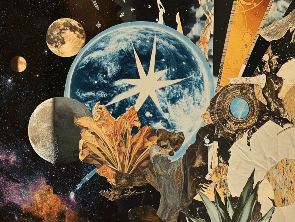 surrealist astrology collage representing the week of February 22 - 28, 2026 tarot horoscope