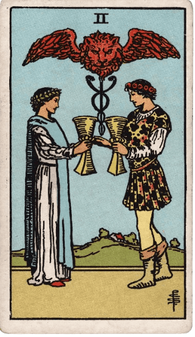 Two of Cups Upright Meaning
