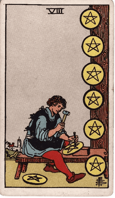Eight of Pentacles Upright