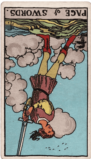 Page of Swords Reversed Meaning