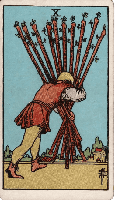 Ten of Wands Upright Meaning
