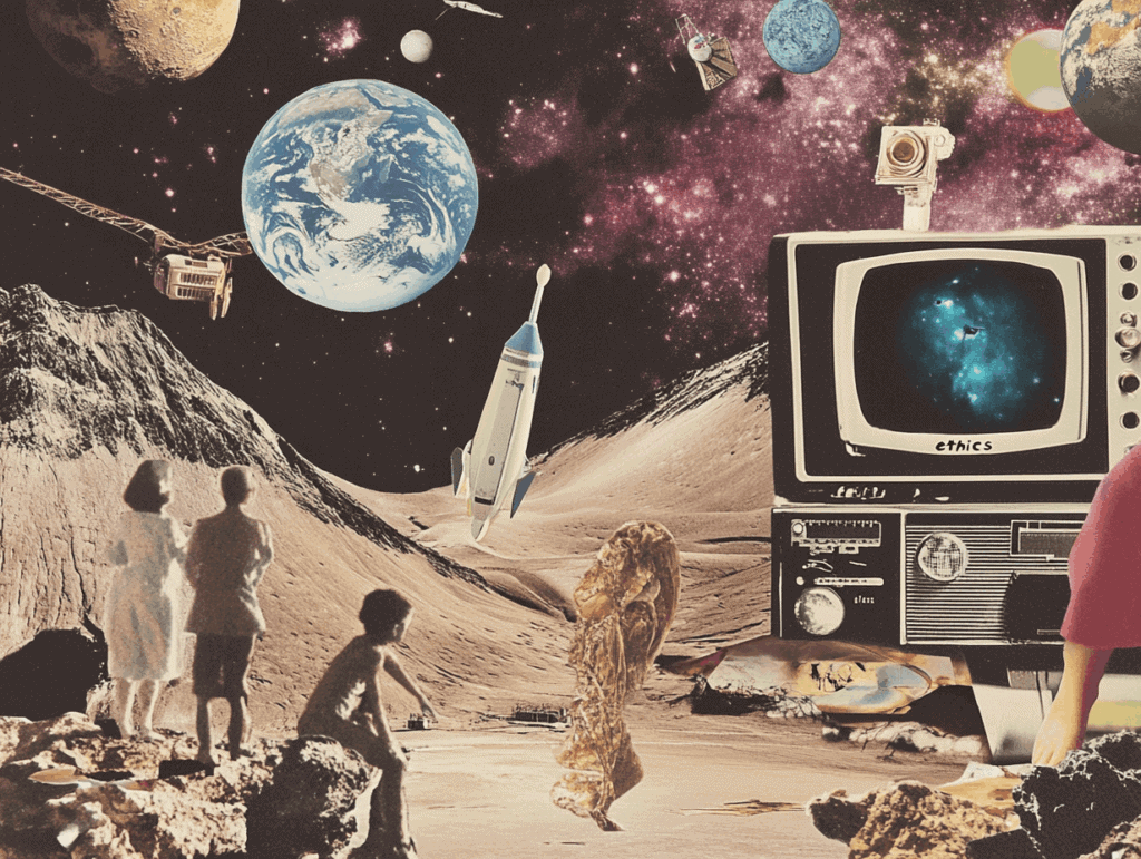 surrealist astrology collage representing the Tarot Ethics