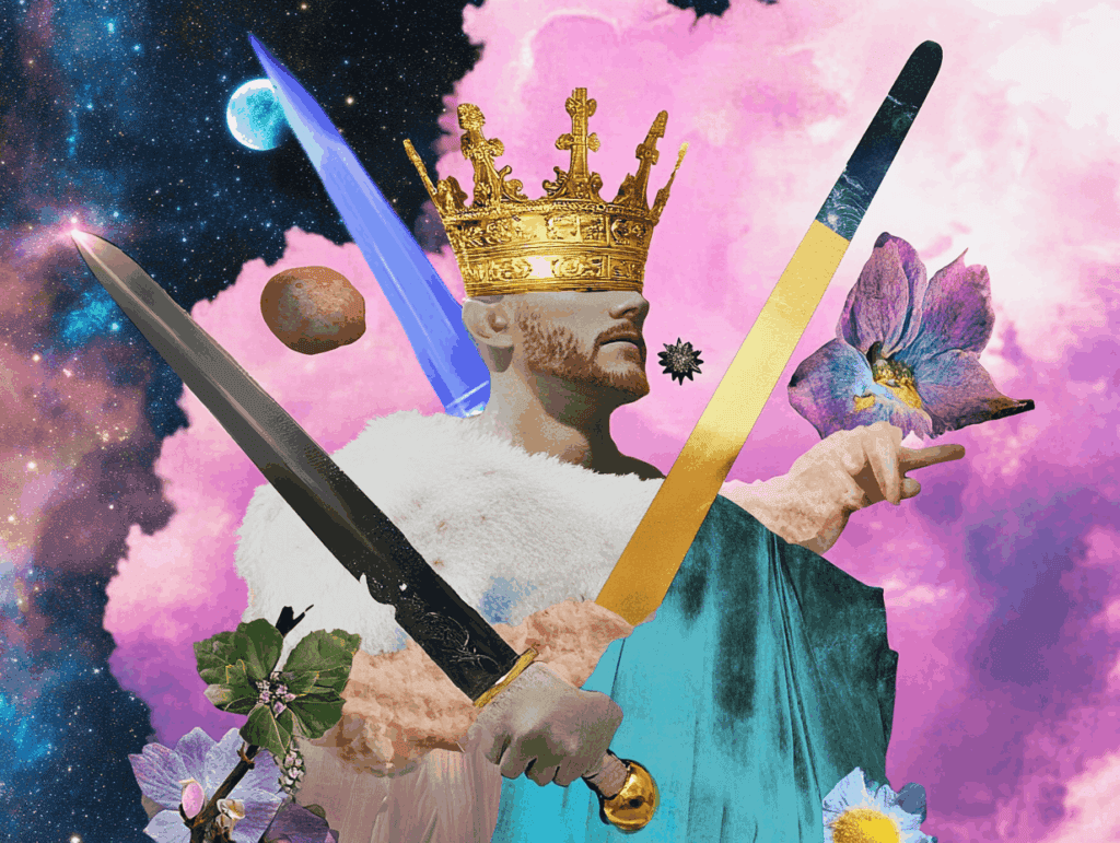 Surrealist astrology collage representing the weekly tarot horoscope for the week of May 31 – June 6, 2026