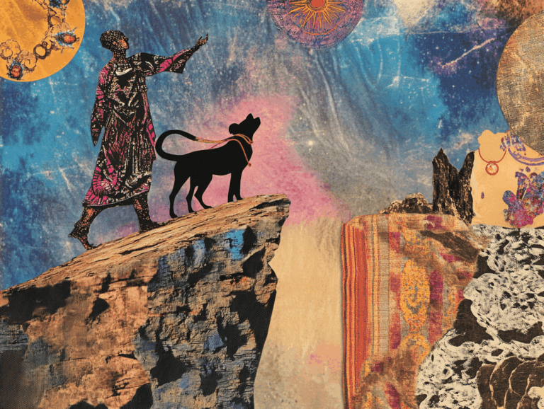 surrealist astrology collage representing the fool's journey in the major arcana cards of tarot