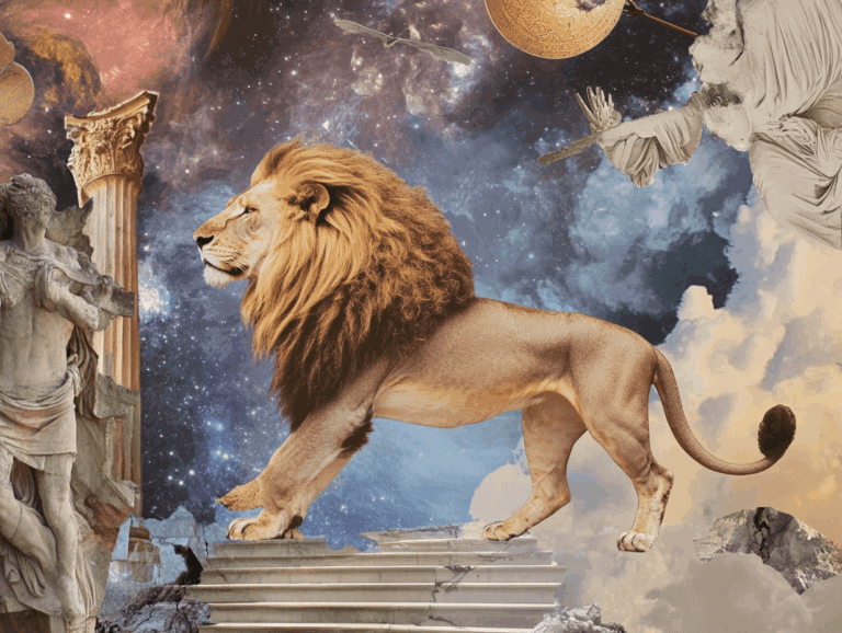 leo season 2026 in surrealist astrology collage