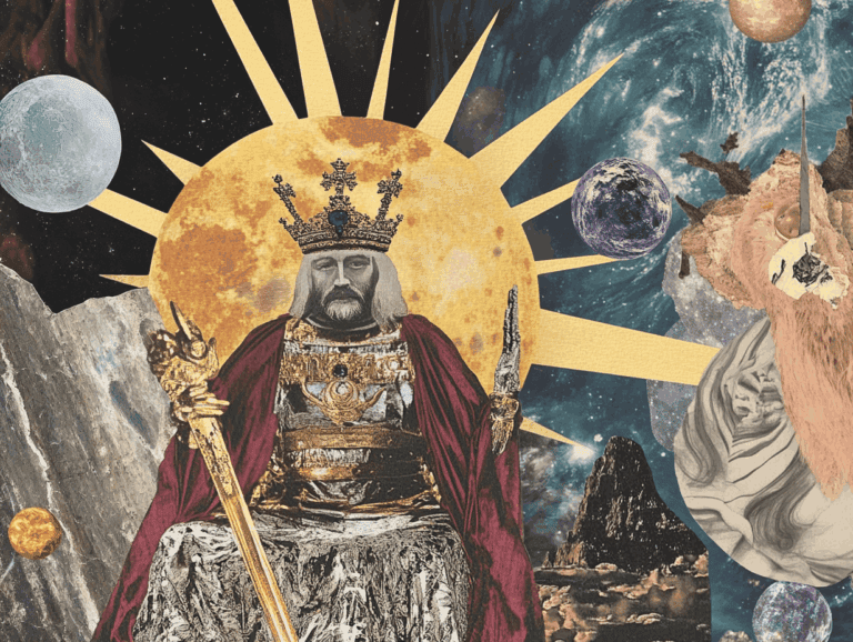 Surrealist astrology collage representing the weekly tarot horoscope for the week of July 12 – July 18, 2026