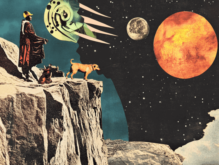 Surrealist astrology collage of the Tarot Horoscope forecast for the week of July 19 to July 25, 2026.