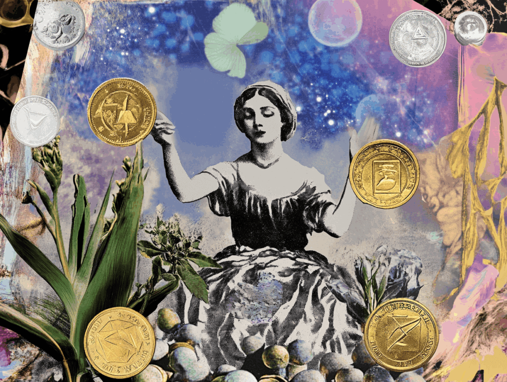 Surrealist astrology collage of the Tarot Horoscope forecast for the week of August 2 – 8, 2026