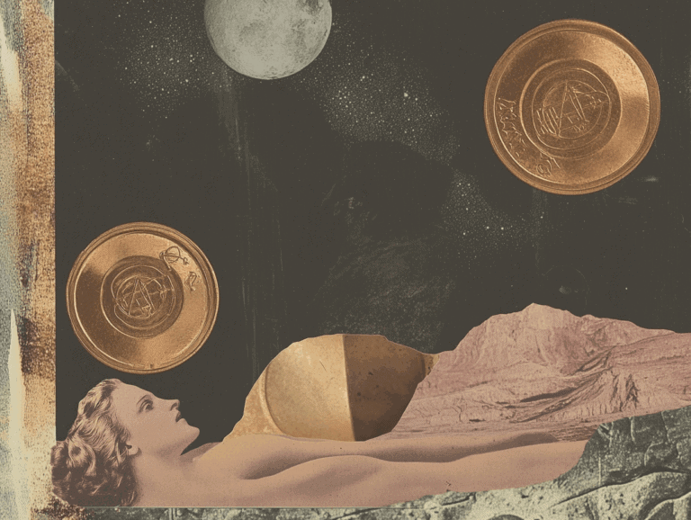 Surrealist astrology collage of the Tarot Horoscope forecast for the week of August 9 – August 15, 2026