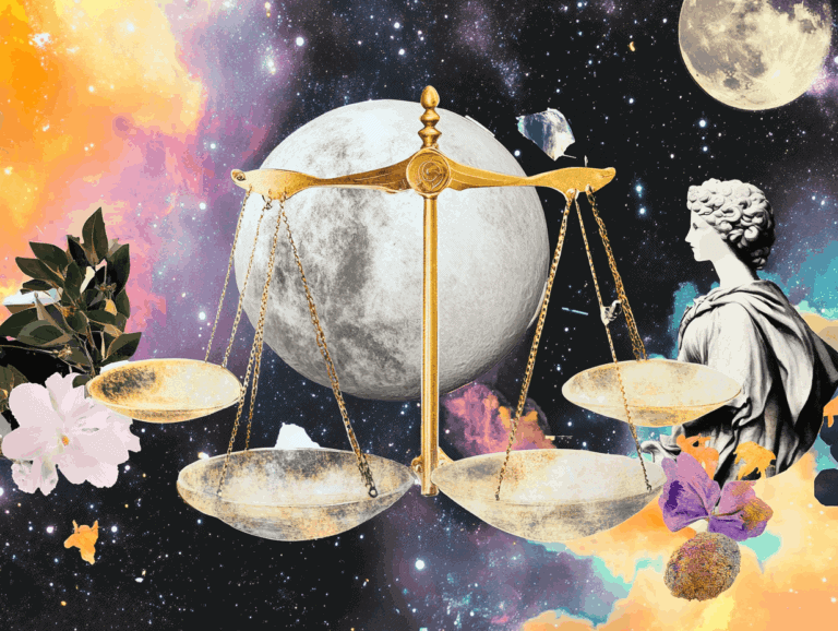 libra season 2026 surrealist astrology collage