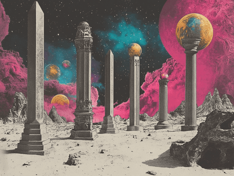 Surrealist astrology collage of the Tarot Horoscope forecast for the week of August 23 – August 29, 2026