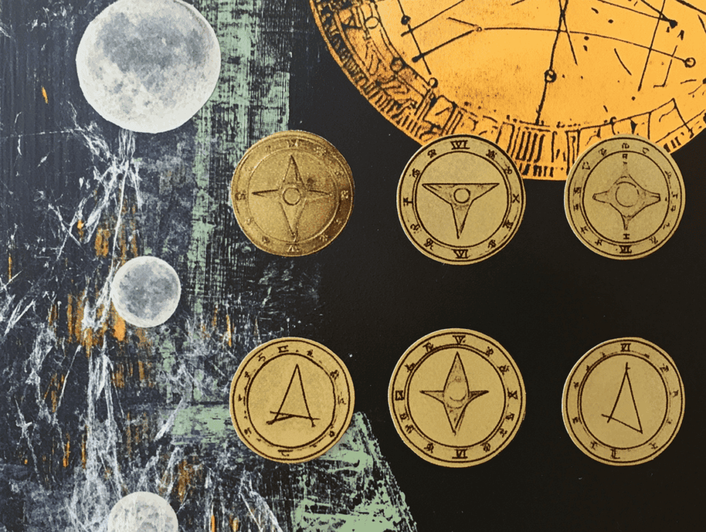 Surrealist astrology collage of the Tarot Horoscope forecast for the week of October 4 –10, 2026
